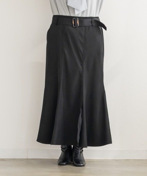 CLETTE(クレット)の「CLETTEオリジナルベルト付きスリットマーメイドスカート(スカート・レディース・ブラック/ベージュ/アイボリー・4L/3L/LL)」の4枚目の写真