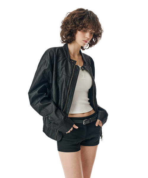 SECONDMONO（セカンドモノローグ）の「Coated Nylon Zip Jacket [BLACK]_SEJK034BLACK（ブルゾン・レディース・その他・SMALL/MEDIUM/LARGE）」の22枚目の写真