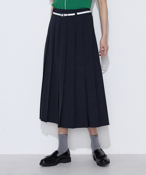 COMME CA（コムサ）の「T／W2WAYストレッチ 単品プリーツスカート（スカート・レディース・ネイビー/ブラウン・9号）」の5枚目の写真