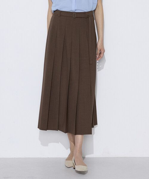 COMME CA（コムサ）の「T／W2WAYストレッチ 単品プリーツスカート（スカート・レディース・ネイビー/ブラウン・9号）」の9枚目の写真