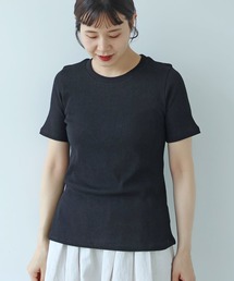 yuni（ユニ　）の「△C Pe natural テレコhalf sleeves T-SH（Tシャツ/カットソー）」