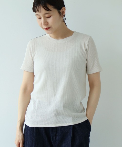 yuni(ユニ )の「△C Pe natural テレコhalf sleeves T-SH(Tシャツ/カットソー・レディース・ホワイト/その他/ブラック/グレー・FREE)」の20枚目の写真