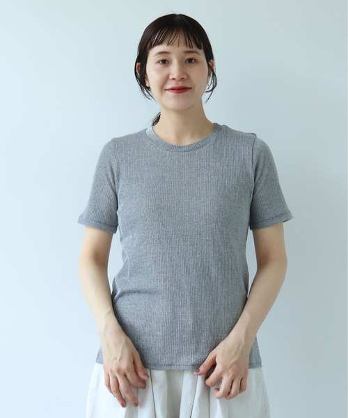 yuni(ユニ )の「△C Pe natural テレコhalf sleeves T-SH(Tシャツ/カットソー・レディース・ホワイト/その他/ブラック/グレー・FREE)」の15枚目の写真