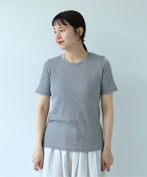 yuni(ユニ )の「△C Pe natural テレコhalf sleeves T-SH(Tシャツ/カットソー・レディース・ホワイト/その他/ブラック/グレー・FREE)」の16枚目の写真