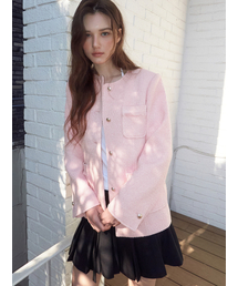 ETMON（エトモン）の「Stitch 4-Pocket Tweed Jacket, Pink（その他アウター）」
