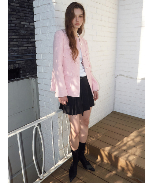 ETMON(エトモン)の「Stitch 4-Pocket Tweed Jacket, Pink(その他アウター・レディース・その他・SMALL/MEDIUM)」の2枚目の写真