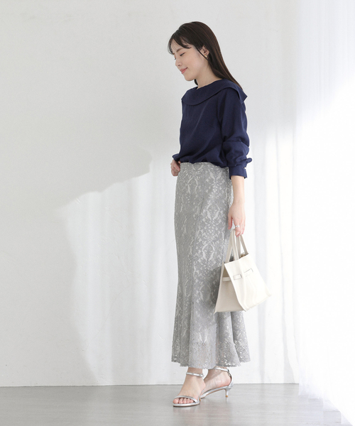 La TOTALITE（ラトータリテ）の「【洗える】ロールカラーブラウス（シャツ/ブラウス・レディース・イエロー/ネイビー/ホワイト・FREE）」の12枚目の写真