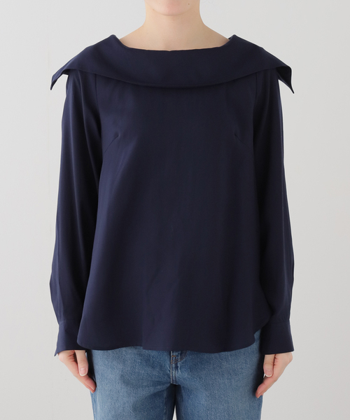 La TOTALITE（ラトータリテ）の「【洗える】ロールカラーブラウス（シャツ/ブラウス・レディース・イエロー/ネイビー/ホワイト・FREE）」の22枚目の写真