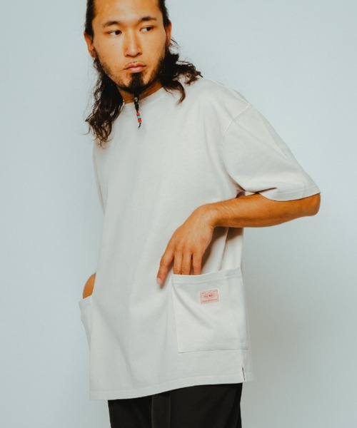 BIG MIKE(ビッグマイク)の「BIG MIKE ビックマイク / ピグメント&ソリット 半袖 ダブルポケットTシャツ ボックスシルエット コットン100% //// 102628510(Tシャツ/カットソー・メンズ・グレー系その他/ライトグレー/スミクロ/ダークブルー/オリーブ・MEDIUM/LARGE/X-LARGE)」の3枚目の写真