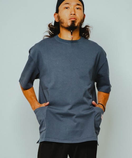 BIG MIKE(ビッグマイク)の「BIG MIKE ビックマイク / ピグメント&ソリット 半袖 ダブルポケットTシャツ ボックスシルエット コットン100% //// 102628510(Tシャツ/カットソー・メンズ・グレー系その他/ライトグレー/スミクロ/ダークブルー/オリーブ・MEDIUM/LARGE/X-LARGE)」の5枚目の写真