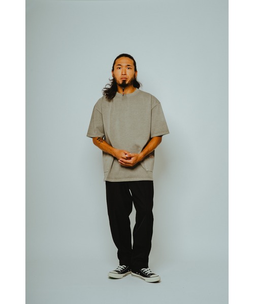BIG MIKE(ビッグマイク)の「BIG MIKE ビックマイク / ピグメント&ソリット 半袖 ダブルポケットTシャツ ボックスシルエット コットン100% //// 102628510(Tシャツ/カットソー・メンズ・グレー系その他/ライトグレー/スミクロ/ダークブルー/オリーブ・MEDIUM/LARGE/X-LARGE)」の6枚目の写真