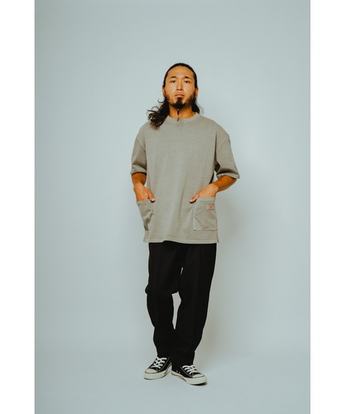 BIG MIKE(ビッグマイク)の「BIG MIKE ビックマイク / ピグメント&ソリット 半袖 ダブルポケットTシャツ ボックスシルエット コットン100% //// 102628510(Tシャツ/カットソー・メンズ・グレー系その他/ライトグレー/スミクロ/ダークブルー/オリーブ・MEDIUM/LARGE/X-LARGE)」の7枚目の写真
