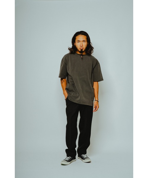 BIG MIKE(ビッグマイク)の「BIG MIKE ビックマイク / ピグメント&ソリット 半袖 ダブルポケットTシャツ ボックスシルエット コットン100% //// 102628510(Tシャツ/カットソー・メンズ・グレー系その他/ライトグレー/スミクロ/ダークブルー/オリーブ・MEDIUM/LARGE/X-LARGE)」の13枚目の写真