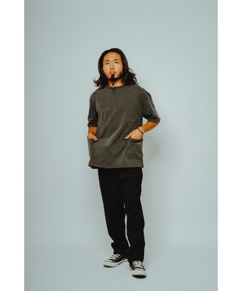 BIG MIKE(ビッグマイク)の「BIG MIKE ビックマイク / ピグメント&ソリット 半袖 ダブルポケットTシャツ ボックスシルエット コットン100% //// 102628510(Tシャツ/カットソー・メンズ・グレー系その他/ライトグレー/スミクロ/ダークブルー/オリーブ・MEDIUM/LARGE/X-LARGE)」の14枚目の写真