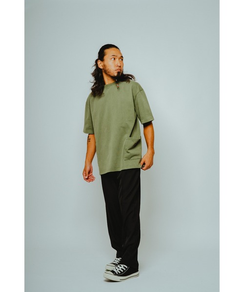 BIG MIKE(ビッグマイク)の「BIG MIKE ビックマイク / ピグメント&ソリット 半袖 ダブルポケットTシャツ ボックスシルエット コットン100% //// 102628510(Tシャツ/カットソー・メンズ・グレー系その他/ライトグレー/スミクロ/ダークブルー/オリーブ・MEDIUM/LARGE/X-LARGE)」の16枚目の写真