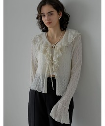 MEISM（ミズム）の「[MEISM by Re:EDIT]ふくれジャガードレースフリルリボンブラウス（シャツ/ブラウス）」