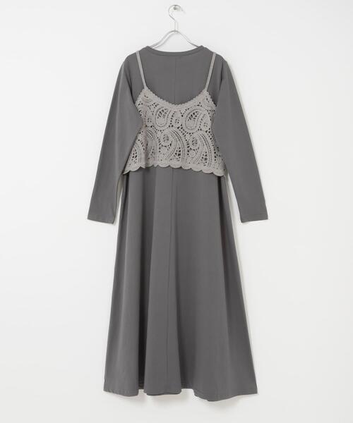 ITEMS URBANRESEARCH（アイテムズ アーバンリサーチ）の「カギバリキャミ×カットワンピース（ワンピース・レディース・グレー/ベージュ・FREE）」の13枚目の写真