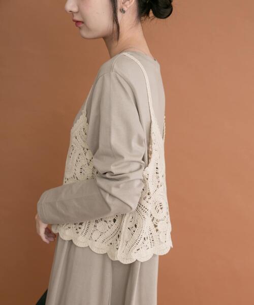 ITEMS URBANRESEARCH（アイテムズ アーバンリサーチ）の「カギバリキャミ×カットワンピース（ワンピース・レディース・グレー/ベージュ・FREE）」の17枚目の写真