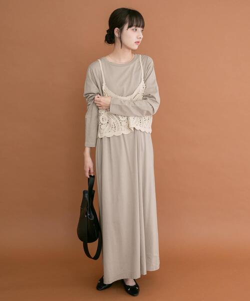 ITEMS URBANRESEARCH（アイテムズ アーバンリサーチ）の「カギバリキャミ×カットワンピース（ワンピース・レディース・グレー/ベージュ・FREE）」の20枚目の写真