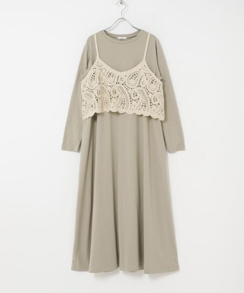 ITEMS URBANRESEARCH（アイテムズ アーバンリサーチ）の「カギバリキャミ×カットワンピース（ワンピース・レディース・グレー/ベージュ・FREE）」の21枚目の写真