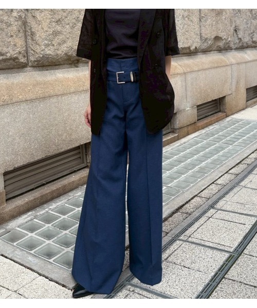 LE CIEL BLEU(ルシェルブルー)の「ローライズトラウザーwベルト / Low-Rise Trousers w/Belt(その他パンツ・レディース・チャコールグレー/グリーン/ブルー・34/38/36)」の3枚目の写真