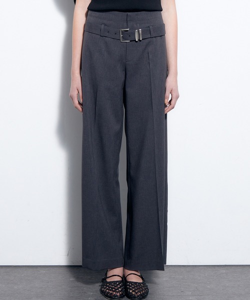 LE CIEL BLEU(ルシェルブルー)の「ローライズトラウザーwベルト / Low-Rise Trousers w/Belt(その他パンツ・レディース・チャコールグレー/グリーン/ブルー・34/38/36)」の9枚目の写真
