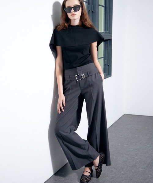 LE CIEL BLEU(ルシェルブルー)の「ローライズトラウザーwベルト / Low-Rise Trousers w/Belt(その他パンツ・レディース・チャコールグレー/グリーン/ブルー・34/38/36)」の4枚目の写真