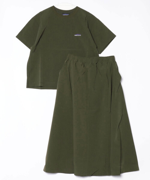 THOUSAND MILE（サウザンドマイル）の「【THOUSAND MILE】SHORT SLEEVE T-SHIRT & SKIRT SET（セットアップ・レディース・ベージュ/ブラック/オリーブ/チャコールグレー・FREE）」の4枚目の写真