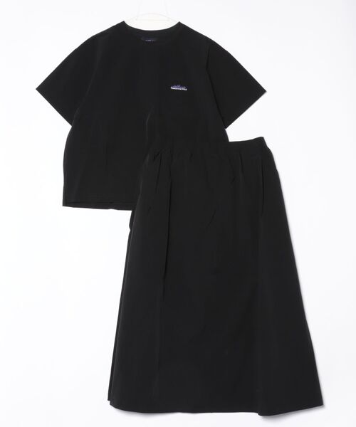 THOUSAND MILE(サウザンドマイル)の「【THOUSAND MILE】SHORT SLEEVE T-SHIRT & SKIRT SET(セットアップ・レディース・ベージュ/ブラック/オリーブ/チャコールグレー・FREE)」の1枚目の写真