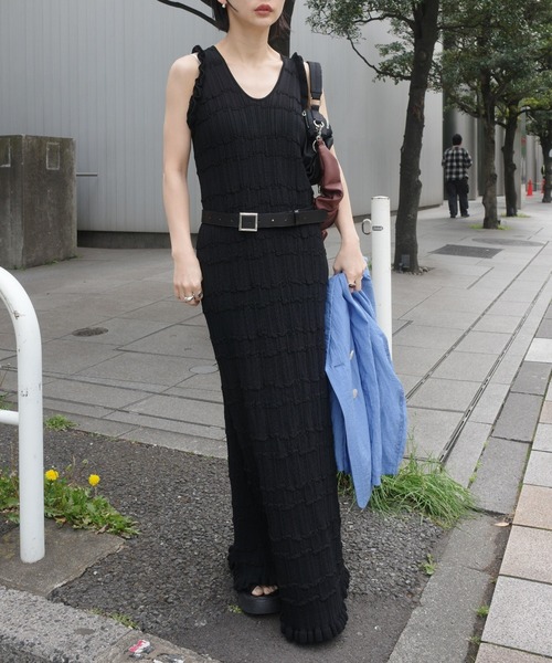 MEDI 2WAY WAVY FRILL KNIT DRESS（ワンピース）｜Ameri（アメリ）の