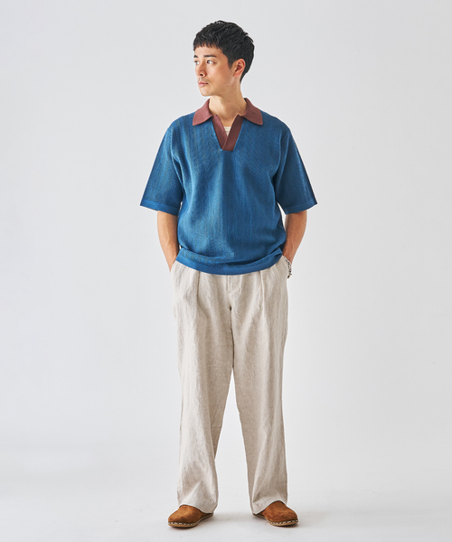 EDIFICE（エディフィス）の「スキッパー ポロニット（ポロシャツ・メンズ・ネイビー/チャコールグレー/グレー・MEDIUM/LARGE）」の11枚目の写真