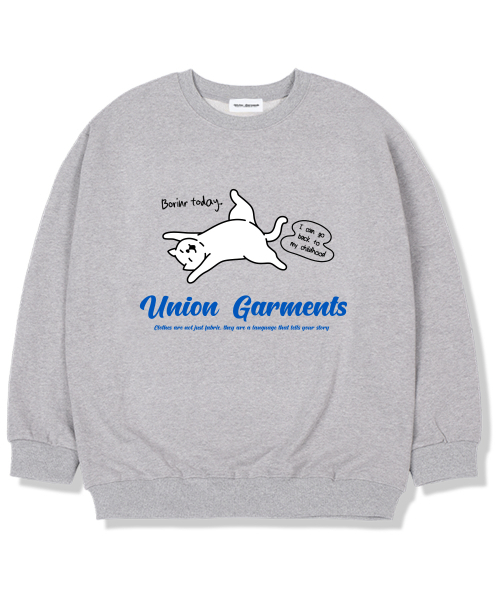 Union Garments(ユニオンガーメンツ)の「ボリングデイ 起毛裏地 オーバーサイズ スウェットシャツ グレー(スウェット・レディース・その他・L/XL/XXL)」の1枚目の写真