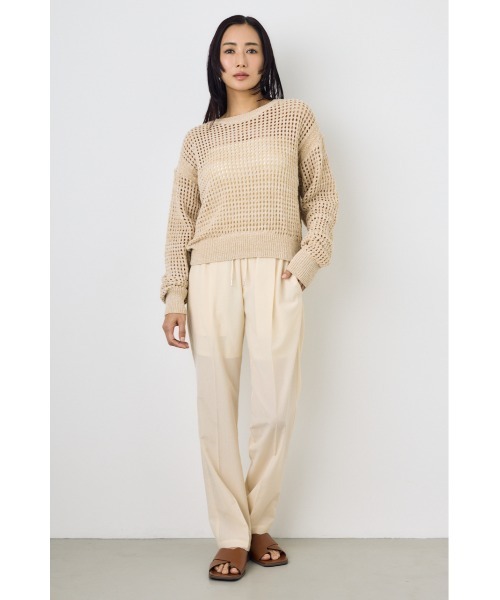 AZUL by moussy(アズールバイマウジー)の「【身長/骨格別着用画像あり】クロップドメッシュニット メッシュトップス 春服 夏服 秋服 レイヤード サマーニット(ニット/セーター・レディース・ライトブルー/ブラック/ベージュ・MEDIUM/SMALL)」の20枚目の写真