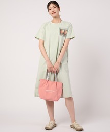 タウン&レジャー ポケットメッシュ Tシャツワンピース