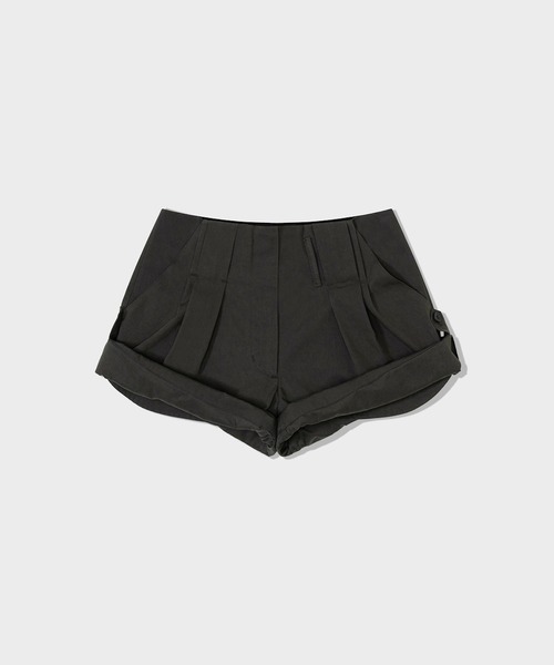 LOW CLASSIC(ロウ クラシック)の「TUCK POINT TURN-UP SHORTS(その他パンツ・レディース・チャコール/カーキ/ライトグレー・L/M/S)」の4枚目の写真