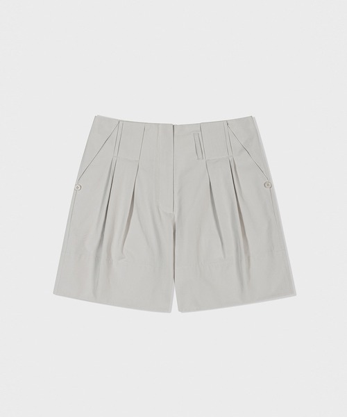 LOW CLASSIC(ロウ クラシック)の「TUCK POINT TURN-UP SHORTS(その他パンツ・レディース・チャコール/カーキ/ライトグレー・L/M/S)」の9枚目の写真