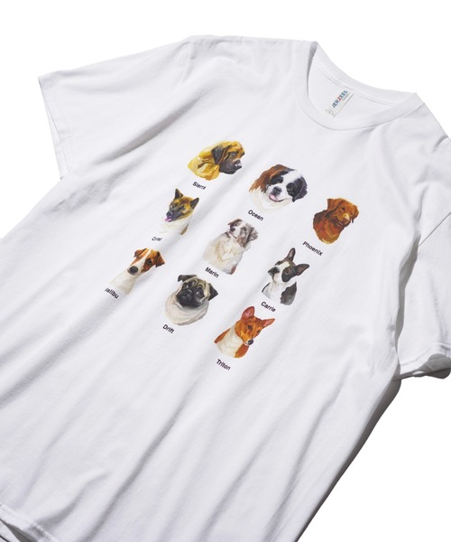 JERZEES(ジャージーズ)の「JERZEES / ジャージーズ "9 DOGS" SS TEE ドッグ Tシャツ(Tシャツ/カットソー・メンズ・ホワイト/ブラック・MEDIUM/LARGE/X-LARGE)」の1枚目の写真