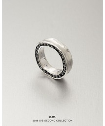 e.m.（イーエム）の「SILVER925ブラックジルコニア埋め込みリング メンズ レディース 26SS（リング）」