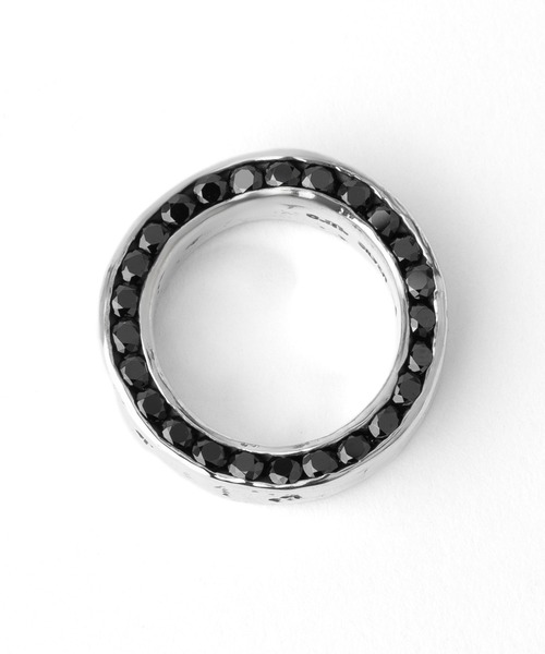SILVER925ブラックジルコニア埋め込みリング/メンズ/レディース/26SS