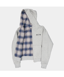 SLOWACID（スローアシッド）の「リバーシブルフランネルチェックフードジップアップ[ブルー]（パーカー）」