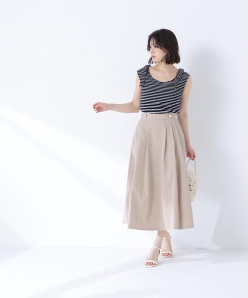 NATURAL BEAUTY BASIC(ナチュラルビューティーベーシック)の「撥水マリンフリアスカート(スカート・レディース・ベージュ/ネイビー/レッド・MEDIUM/P/S)」の5枚目の写真