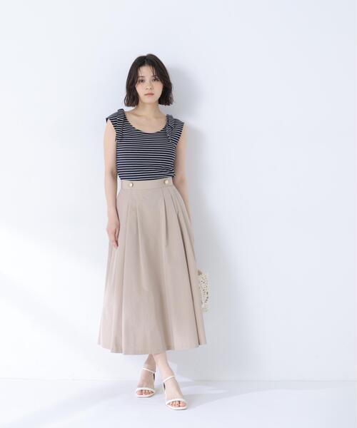 NATURAL BEAUTY BASIC(ナチュラルビューティーベーシック)の「撥水マリンフリアスカート(スカート・レディース・ベージュ/ネイビー/レッド・MEDIUM/P/S)」の10枚目の写真