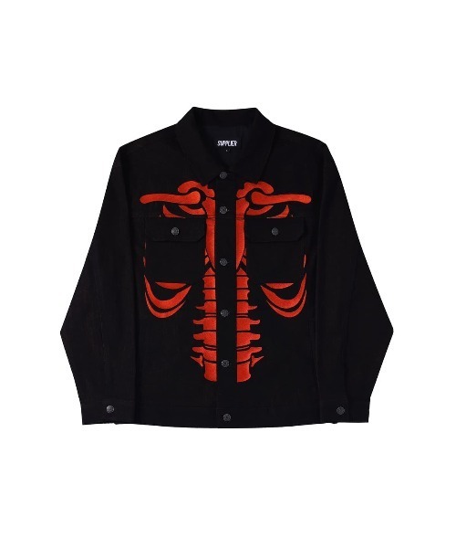 SUPPLIER（サプライヤー）の「デニムジャケット｜BONE EMBROIDERY DENIM JACKET｜SUPPLIER（デニムジャケット・メンズ・ブラック・SMALL/MEDIUM）」の6枚目の写真