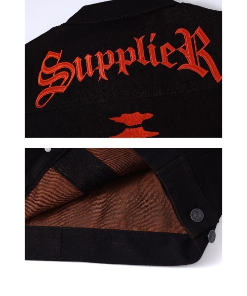 SUPPLIER（サプライヤー）の「デニムジャケット｜BONE EMBROIDERY DENIM JACKET｜SUPPLIER（デニムジャケット・メンズ・ブラック・SMALL/MEDIUM）」の9枚目の写真