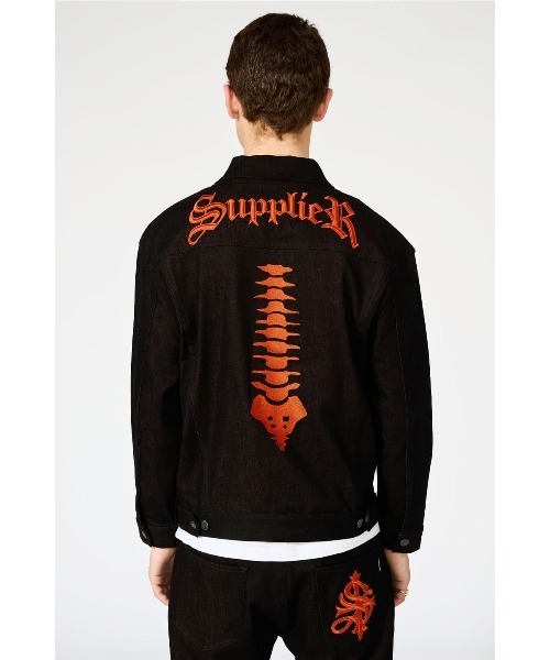 SUPPLIER（サプライヤー）の「デニムジャケット｜BONE EMBROIDERY DENIM JACKET｜SUPPLIER（デニムジャケット・メンズ・ブラック・SMALL/MEDIUM）」の3枚目の写真