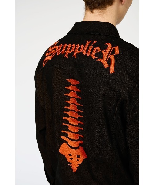 SUPPLIER（サプライヤー）の「デニムジャケット｜BONE EMBROIDERY DENIM JACKET｜SUPPLIER（デニムジャケット・メンズ・ブラック・SMALL/MEDIUM）」の5枚目の写真