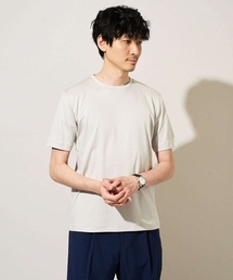 【接触冷感/UVカット/洗濯機で洗える/毛玉になりにくい】シルケットスムースクルーネックスマートＴシャツ
