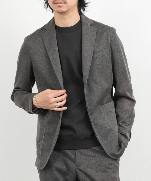 NOLLEY’S（ノーリーズ）の「《ビジカジ/セットアップ対応》強撚バスケット イージージャケット 26SS（テーラードジャケット・メンズ・グレー/ブルー/ネイビー・M/S/XL/L）」の2枚目の写真