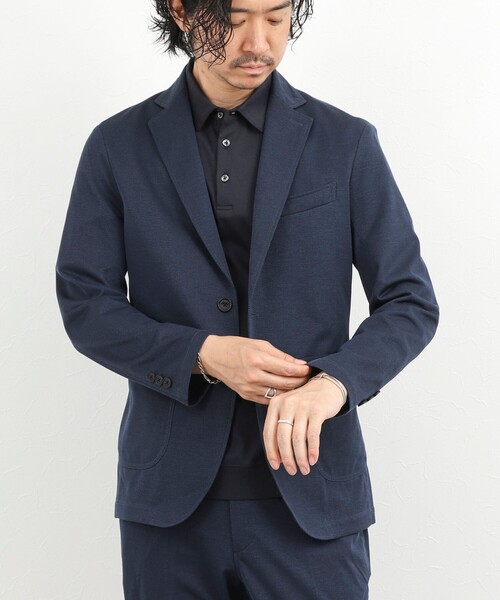 NOLLEY’S（ノーリーズ）の「《ビジカジ/セットアップ対応》強撚バスケット イージージャケット 26SS（テーラードジャケット・メンズ・グレー/ブルー/ネイビー・M/S/XL/L）」の4枚目の写真