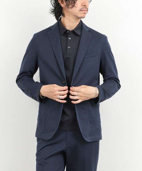 NOLLEY’S（ノーリーズ）の「《ビジカジ/セットアップ対応》強撚バスケット イージージャケット 26SS（テーラードジャケット・メンズ・グレー/ブルー/ネイビー・M/S/XL/L）」の5枚目の写真